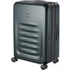 Victorinox Spectra 3.0 Expandable Global Carry-On, Valigia da Cabina Piccola, Trolley con 4 Ruote, 55 x 40 x 20 cm, 39-47 litri, Espandibile, Grigio/Verde