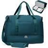 SEAFEW Borsone da Viaggio Extra Grande 45L, Bagaglio a Mano Borsa da Viaggio con Scomparto per le Scarpe, Borsa Sportiva Borsone da Palestra da Weekend,L03-Blu Pavone