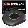 ATOTOSELECT Adattatore CarPlay Wireless, AI Box con 4G LTE | GPS | 4G+64G Full Android OS, AI Box Android Auto Wireless Compatibile con CarPlay e Android Auto Cablati, Supporto per YouTube/Netflix/Tik Tok,CB6A
