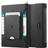 Spigen Life KD502 Porta Passaporto Magnetico con Tasca Portacarte Rimovibile MagSafe, Doppia Custodia per Passaporto con Protezione RFID, Slot per Scheda SIM e Moschettone - Nero