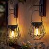 Dehobo Lanterne Solari da Esterno 2 Pezzi - Lampade Solari LED Impermeabili IP65 - Lampada Solare Esagonale in Metallo con Luce Bianca Calda 2700K per Giardino, Campeggio e Decorazione