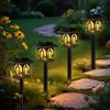 Caldarax 4 Pezzi Luci Solari per Esterni Giardino, Lampada Solare Esterno, IP65 Impermeabile, LED Luci Solari Giardino Decorazione per Vialetto, Patio, Prato, Cortili, Sentieri (Bianca Calda)