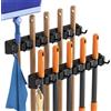 Lifewit Portascope da Muro Appendibile, Porta Scope e Mocio Parete, Supporto Parete per Scopa e Organizer Scopa Facile da Installare per Armadio, Garage, Confezione da 2, Nero