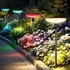 EFFILUMLUX Luci Solari da Giardino Set 4 Pezzi, Lampade Solari da Esterno con Bianco Caldo e RGB, 1000mAh, 21 LEDs 55 lumen, Altezza Regolabile 77 cm, Impermeabile IP65 per Esterno Festa Terra Prato