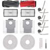 XUNNIU Accessori di Ricambio per Roborock Saros 10R /Saros 20 /Qrevo CurvX/Curv 2 Pro/Qrevo Edge 2 Aspirapolvere, 1 Spazzola Principale, 4 Spazzole Laterali, 2 Filtri, 2 Sacchi Polvere, 2 Panni Mop