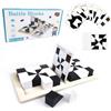 Jastown Montessori geometrico forma puzzle blocchi di costruzione in legno 3D Jigsaw Puzzle bambini educativo pensiero logico formazione gioco regali (C)