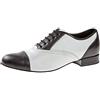 Diamant Scarpe da Ballo Uomo 077-025-027 - Pelle Nero/Bianco - Larghe - 2 cm Standard - Taglia: UK 12