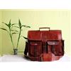 Fatto a mano 21 " Vero Spalla Borsa Ventiquattrore Vintage Uomo Laptop Pelle Messenger 1990