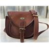 Handmade 33cm Donna Vintage Vero Cammello Pelle Messenger Borsa a Tracolla Handmade Borsa