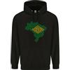 lovetshirts Felpa Con Cappuccio Brasile Flag Word Cloud Calcio Uomo 80% Cotone