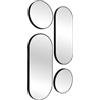HOME DECO FACTORY, HD0401, Specchio Decorativo Rotondo e Ovale in Set di 4, Design Geometrico Moderno, Elegante Cornice Nera, Perfetto per abbellire i Tuoi Interni, Dimensione: X4, Colore: Nero