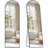 SONGMICS Specchio a Figura Intera, 150 x 40 cm, Specchio da Terra ad Arco con Supporto, Cornice in Lega di Alluminio, Vetro Temperato, Camera da Letto Soggiorno, Natale, Nero Inchiostro LFM035B01