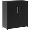 YITAHOME Armadietti portaoggetti a 2 ante, in metallo con chiave, armadio autoportante con 2 ripiani regolabili, organizer per bagno, armadietti per casa e ufficio, nero