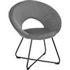 HOME DECO FACTORY, HD0130, Poltrona rotonda in velluto Cotele Giulia Grey, Lounge Edition, mobili, seduta, divano e poltrona, 67x84x52 cm, altezza seduta 52 cm, grigio