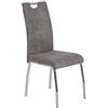 Hela Tische Susi Set da 1 sedia per sala da pranzo, con rivestimento effetto vintage di colore grigio, struttura cromata, schienale con impugnatura e portata da 120 kg
