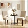 Clevich Set 2 Sedie Sala Da Pranzo, Imbottite Dal Design Intramontabile Con Gambe In Legno Massello, Parsons con bordo chiodato, Per Cucina, Sala Da Pranzo, Beige, 2 pcs