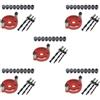 Feriuzymix Set di 5 tasselli verticali autocentranti 6/8/10 mm per lavori artigianali falegnami e falegnami, colore: rosso