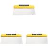 Feriuzymix Set di 3 spatole dentate per cartongesso, spatola dentata per intonacare, 200 mm, colore: giallo e nero