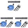Feriuzymix Set di 3 tasselli verticali autocentranti 6/8/10 mm per lavori artigianali falegnami e falegnami, blu