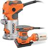 Ridgid - Router a base fissa con filo da 5,5 Amp, con levigatrice da 2,4 A