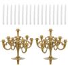 Holibanna Candelabro Portacandele Topper per torta con candele, decorazione per Natale, matrimoni, casa, feste, 2 pezzi