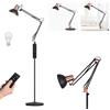 FIRVRE Lampada da Terra LED con Telecomando,Lampada Soggiorno Vintage,3 Modalità di Utilizzo - Lampada da Terra, Tavolo e Clip,Lampada da Lettura per Architetti E27 con Pulsante