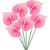 PATIKIL 13 Fiori Artificiali Di Anthurium, 6 Pezzi Composizioni Floreali Permanenti Bouquet Per Decorazioni Casa Matrimonio Festa Party, Rosa Chiaro