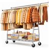 Klyvvo Stand Appendiabiti con Ruote e Cestino, Portata max 200KG, Argento