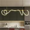 Yuelux Lampadario LED Sospensione Moderno a Onda, Dimmerabile 3000K-6000K, Altezza Regolabile 100cm, Telecomando, per Cucina e Sala da Pranzo, 80-150cm (Oro, 120cm)