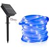 DINOWIN Luci Solari Esterno 10m 100 LED Impermeabile Catena Luminosa Esterno Filo Luci Led Luce Della corda a Led Decorative per Festa, Giardino, Natale, Halloween(Blu)