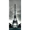 A.Monamour Adesivo Porta Autoadesiva Torre Eiffel Di Notte In Bianco E Nero Vinile PVC Adesivi per Porte Interne 3D Pellicola Adesiva Poster Sticker Murale Parete Carta da Parati