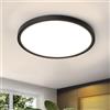 CBJKTX Lampada da soffitto LED piatta - Lampada da bagno nera, lampada da cucina rotonda 18CM, lampada da corridoio 3000K 15W, lampada da soffitto per camera da letto.