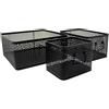 Box and beyond - Set di 3 cestini portaoggetti - 32 x 32 x 14 cm - Metallo Nero - Motivo Cannage - Conservazione, Deco - Cucina, Soggiorno, Bagno, Soggiorno, Camera da letto - Stile moderno e chic