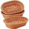 JAPCHET 3 cestini ovali in vimini, 30 x 20 x 7 cm, imitazione rattan, per frutta, pane, verdura