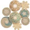 Xuhal Set di 8 cestini da parete in vimini fatti a mano, decorativi, rustici, bohémien, rotondi, in vimini, decorazione artistica da parete per casa, cucina, fattoria, tavolo, soggiorno (elegante)