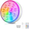 LuJasi 1 pezzo Illuminazione LED per piscina subacquea ricaricabile, luce subacquea con telecomando, illuminazione stagno impermeabile IP68, per piscina, fontane, stagni, acquari, matrimoni, 16 colori