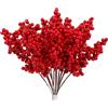 SULOLI 20 Pezzi Bacche di Agrifoglio Rosso,23 cm,Bacca Artificiale Decorazione per Albero di Natale