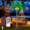 LXJIN Palma a LED da 1,8 m con 421 luci, palma illuminata per patio esterno, fornita con 3 noci di cocco incandescenti, dimmerabile, 8 modalità lampeggianti e timer.