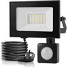 Litglobe 20W Faretto LED da Esterno con Sensore di Movimento,3000K Bianca Calda Faro LED Esterno con Spina & 145cm Cavo,2000LM Faretti LED Esterno,IP66 Impermeabile Fari LED da Esterno per Patio Garage