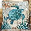 FANSU Copriletto Trapuntato Matrimoniale Singolo Elegante Coperta Trapunta Primaverile Estivo Antipolveri Copri Letto per Camera da Letto per Bambini Adulti (Tartaruga di Mare,96x114cm)