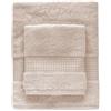Bellora Set Asciugamani viso e ospite in Spugna 100% Cotone con balza in nido d'ape Art. Fiocco (Sabbia)
