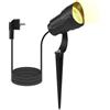 KWODE Illuminazione da giardino a LED per esterni, 12 W, luce bianca calda, 3000 K, cavo da 1,5 m, con spina, IP65, per esterni, da giardino per esterni