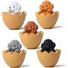 KARLOR Mini statuette per cani, 5 pezzi in miniatura per cani, decorazione mini barboncino in gusci d'uovo, statuetta per cucciolo neonato, decorazione da tavolo per auto, computer, acquario