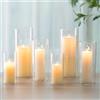 Romadedi Porta Candele Vetro Centrotavola - Set di 3 Portacandele da Tavolo Moderno per Candele Colonna Galleggiante Lumini Vaso Decorativi per Natalizie Matrimonio Feste Decorazioni Casa, 15/20/25 cm
