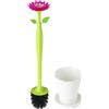 Vigar Flower Power Scopino WC con Porta Scopino, Design Decorativo a Margherita con Base a Vaso, Set di Pulizia per Appartamento e Arredo Moderno, Bianco