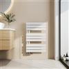 EMKE Scaldasalviette termoarredo, con Attacco Laterale, 762x500 mm, Radiatore da Bagno, Scaldasalviette per Asciugamani ad Acqua Calda,Porta Asciugamani, Scaldasalviette, Colore Bianco, 397 Watt