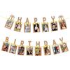 Seutgjie Happy Birthday Decor, Seutgjie, Paese fotografico, per compleanno, bambini, donna, uomo, con catena luminosa a LED, sacchetti OPP e 15 carte glitterate per foto