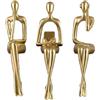 SHENGTIAN Scultura Seduta del Pensatore - Elemento Decorativo in Stile Minimalista con Finitura Dorata per Casa, Ufficio e Scaffali. Perfetta per l'Arredament di Ambienti Familiari (BCD)