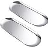 luvtree Set di 2 vassoi ovali multiuso in acciaio inox, lucidati a specchio, per gioielli e profumi, organizer da bagno, vassoio per tavolino da caffè, espositore per candele, 23 cm x 9,5 cm, argento