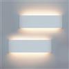 TEKHOME Applique da Muro LED 15W Bianca Rettangolare, Lampada da Parete Moderna in Alluminio Verniciato, 3000K-6500K Regolabile, per Camera da Letto, Soggiorno, Corridoio E57-B3C (BIANCO)